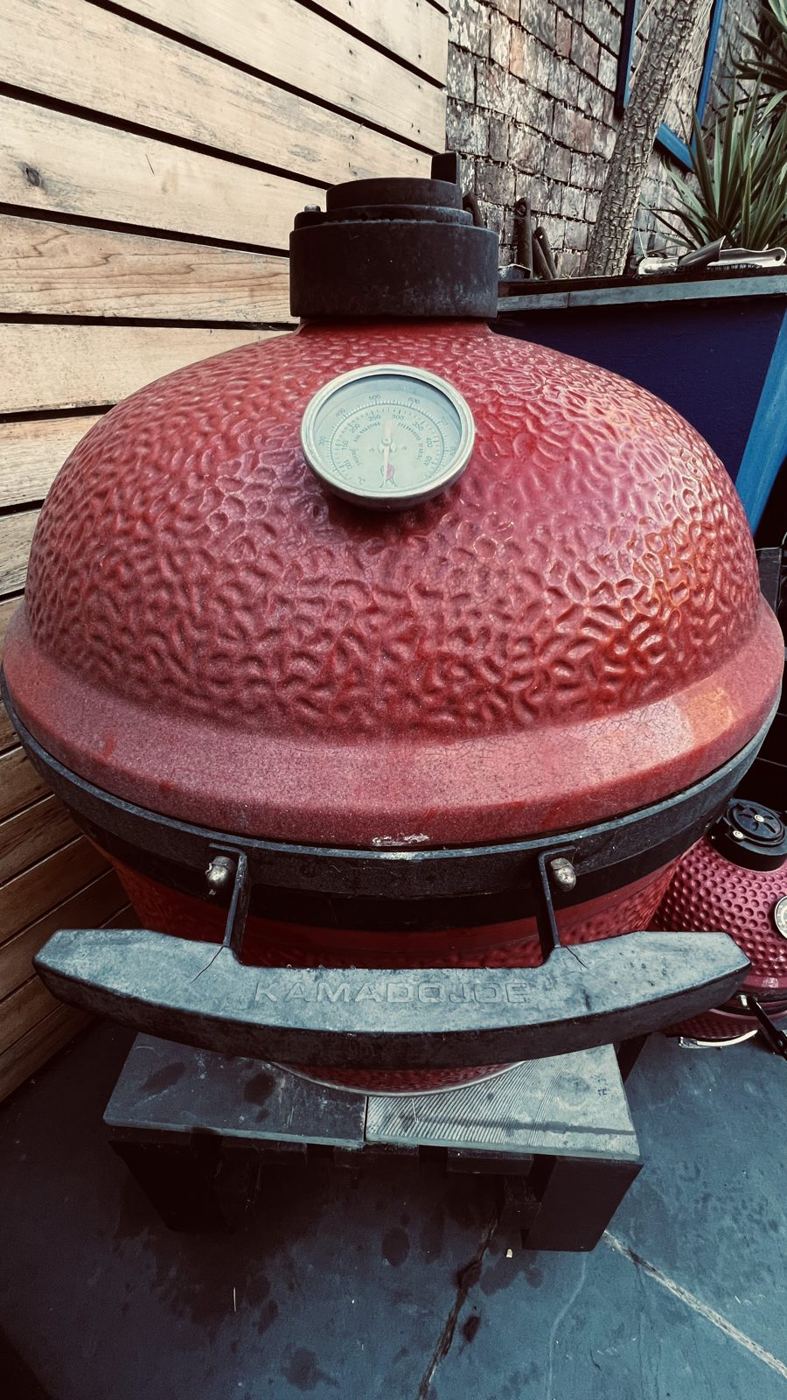 The Kamado BBQ in the garden